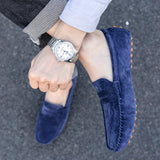 AIDASE  -  Men's Loafers Hot Selling Spring Autumn Men's Suede Leather Shoes for Commuting Massage Sole Flat Bottomed Walking Shoes aidase-shop