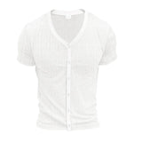 AIDASE  -  Men's Summer Imitation Hemp Bamboo Loose Casual Breathable Trend Button Cardigan INS Hot Sale Short Sleeves aidase-shop
