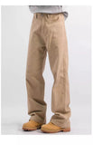 AIDASE  -  New Autumn Winter American Retro Khaki Washed Casual Pants Men's Loose Straight Leg Jeans Trousers Comfortable Straight Cut Deni aidase-shop