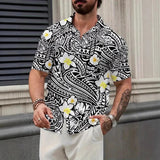 AIDASE  -  Summer new casual trend simple plant pattern short sleeve shirt aidase-shop