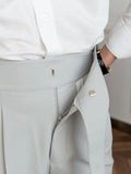AIDASE  -  Naples Casual Business Attire Bottoms Men Slim Italian Gurkha Classic Trousers Comfortably Fit Your Curves Adjustable Waist aidase-shop