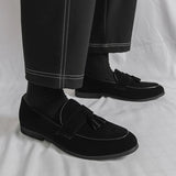 AIDASE  -  Brand Fashion Purple Dress Tassels Loafers Male Business Flats Office Casual Suede Leather Shoes Mens Comfortable Dress Shoes aidase-shop