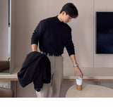 AIDASE  -  Fce Lined mid Ne Knitted Sweater for Men Autumn Winter f High Collar Warm Base Layer irt Casual Sle Polyeste... aidase-shop