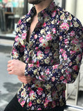 AIDASE  -  Men's Fashionable All-Match Long-Sleeved Shirt Printed Casual Flower Shirt aidase-shop