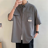 AIDASE  -  Summer Men Short Sleeve Shirts Japanese Casual Lapel Blouses High Street Multi-pocket Oversized Shirt Fashion Camisas De Hombre aidase-shop