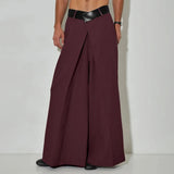 AIDASE  -  Men Wide Leg Pants Patchwork Pleated Joggers Loose Casual Trousers Men Streetwear Fashion Leisure Male Long Pants S-5XL aidase-shop