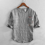 AIDASE  -  Fashion O-Neck Pockets Spliced Printed Vintage T-Shirts Men's Clothing 2025 Summer New Loose Casual Tops All-match Tee Shirt aidase-shop