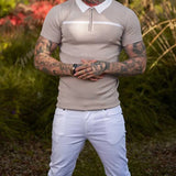 AIDASE  -  Fashion Lapel Zipper Spliced Korean Short Sleeve T-Shirt Mens Clothing Summer New Slim Casual Tops All-match Tee Shirt aidase-shop