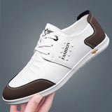 AIDASE  -  Men's Casual Leather Shoes Knot Business Leisure British Style round Toe Low Heel Anti-Slip Leather Lined Rubber Bottom aidase-shop
