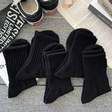 AIDASE  -  5pairs Unisex Pure Cotton Socks Black White Solid Designer Soft Breathable Outdoor Sport Sock Ankle Business Socks Men Women aidase-shop