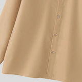 AIDASE  -  Men Shirt Solid Color Lapel Long Sleeve Lace Up Casual Men Clothing Streetwear Loose 2025 Fashion Male Shirts S-5XL aidase-shop