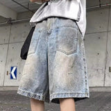 AIDASE  -  American Style Male Denim Shorts Vintage Double Pocket Design Summer New Loose Casual Cargo Pants Trendy Menswear 21E6699 aidase-shop
