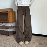 AIDASE  -  American-style Pleated Design Male Jeans Trendy Loose Casual Solid Color Straight-leg Denim Pants Autumn Trend New 21E7655 aidase-shop