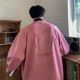 AIDASE  -  American Sle Large Size 300 Pou Suede Heavy Sweatirt Men Loose Oversize round Ne Fce Lined Thiened Jaet aidase-shop