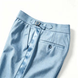 AIDASE  -  New Casual Solid Color Suit Trousers Men Spring Trendy Belt High Waist Pants Male Business Office Fashion Pleated Straight Pants aidase-shop