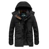 AIDASE  -  Men's Solid Color Plus Size Thicken Casual Trendy Simple Basic Hooded Quilted Coats Winter New Fashion Male Clothes Parkas Tops aidase-shop