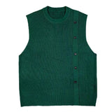 AIDASE  -  Asymmetric Design Men's knitted Vest Spring and Autumn Sleeveless O-neck Sweater Coat Korean Fashion Tank Tops Male Waistcoat aidase-shop