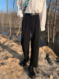 AIDASE  -  Summer Thin Men's Wide Leg Pants Loose Slimming Business Casual Style High Waist Trousers Polyester Blend Four Seasons Wear aidase-shop