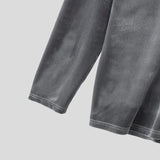 AIDASE  -  Men T Shirt Solid Color V Neck Long Sleeve Velour Casual Male Tee Tops Streetwear 2025 Loose Fashion Men Clothing S-3XL aidase-shop