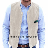 Men's Deerskin Velvet 10-button Suit Vest Best Man Wedding Clothing Jacket Victorian Style Steampunk Casual Business Vest aidase-shop