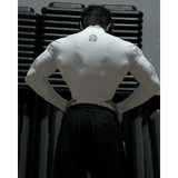AIDASE  -  Men's Compression Shirt High Neck Long Sleeve Athletic Top Quick Dry Workout Rash Guard with Abstract Print aidase-shop