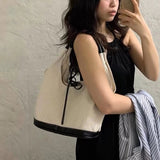 AIDASE  -  Korean Casual Tote Bags For Women Luxury Designer Handbags Purses New In Canvas PU Large Capacity Top Handle Cloth Shoulder aidase-shop