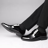 Aidase Social Shoe for Men Casual Business Patent Leather Dress Shoes Man Bright Upper Pointed Toe Trend Office Suit Footwear New aidase-shop