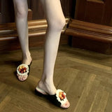 AIDASE  -  Fashion Designer Women's Shoes New Exquisite Flower Muller Slippers for Woman Bohemia Comfortable Casual Shoes Zapatos De Mujer aidase-shop