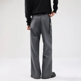 AIDASE  -  Men Streetwear Fashion Straight Business Casual Black Gray Suit Pant Commute Vintage Cigarette Pants Trousers aidase-shop