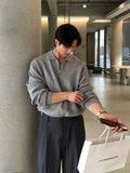 AIDASE  -  Men's Clothing POLO shirt Half Zipper Sweater Casual Long Sleeve Solid Color Sweater Spring Casual Knit Top suéteres de hombres aidase-shop