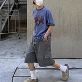 Aidase Mens Casual Denim Cropped Pants Genderless 2024 Summer New Fashion Simple Versatile Streetwear Solid Color Loose Shorts Unisex aidase-shop