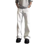 AIDASE  -  Loose Straight American Style Men's Jeans White Casual Long Trousers Simple Workwear Japanese Trendy Brand Loose Fit Jeans aidase-shop