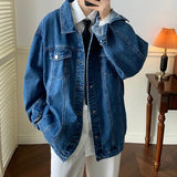 Aidase Plus Size 5XL-M Black Denim Jacket Mens Turn Down Collar Jeans Coats Multi-pockets Overalls Streetwear Loose Casual Men Clothing aidase-shop