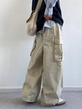 AIDASE  -  Retro Japanese Sle Casual Pants with kets for Men And Women Autumn New Sle Waed out Loose Fit Straight Leg Trousers aidase-shop
