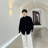 AIDASE  -  Men's Modern  Shirt - Oversized Stand Collar Minimalist Top with & Utility Pockets, Urban Artist Collection aidase-shop