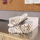 AIDASE  -  Summer Thick Heel Mules Shoes Elegant Butterfly-knot Vacation Dress Sandalias Gladiator Women Polka Dot Slippers aidase-shop
