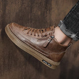 AIDASE  -  Casual Ankle Boots Male Sneakers New Men Boots Winter High Top Leather Shoes Fashion Cotton Shoes Fashion Business Outdoor Shoes aidase-shop