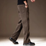 AIDASE  -  Autumn Winter New Fashion Men Solid Color Striped Straight Simple Basic Casual Daily Trendy Trousers Male American Pants Clothes aidase-shop