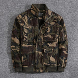 Aidase Autumn Winter Multi-pocket Jacket Men's Casual  Velvet Workwear Cargo Zipper Coat Pure Cotton  Puffer Jacket aidase-shop