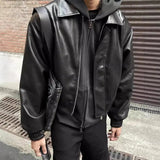 AIDASE  -  Fall Winter Trendy Mens Leather Jackets Streetwear Vintage Turn-down Collar Zip-up PU Leather Coats Men Stylish Slim Outerwear aidase-shop