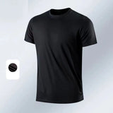 Aidase Men's Quick Dry Short Sleeve Gym Running Moisture Wicking Round Neck T-Shirt Training Exercise Gym Sport Shirt Tops aidase-shop