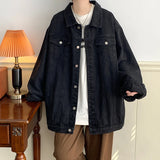 Aidase Plus Size 5XL-M Black Denim Jacket Mens Turn Down Collar Jeans Coats Multi-pockets Overalls Streetwear Loose Casual Men Clothing aidase-shop