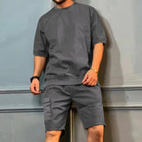 AIDASE  -  Summer tooling five-point pants men's sports suit casual multi-button bag shorts personalized suit spot aidase-shop