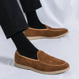 AIDASE  -  Men Loafers Faux Suede Low Heel Comfortable Classic Business Men Shoes Size 38-46 aidase-shop