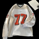 AIDASE  -  American Retro Motorcycle Long Sleeved Shirt Men Women Autumn Street Cool Patchwork Sports Basketball Ice Hockey Suit Sweatshirt aidase-shop