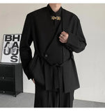 AIDASE  -  Spring Niche Suit Darkwear V-neck Chinese Men's Suit Jacket Solid Color Korea Fashion Male Tops aidase-shop