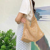 AIDASE  -  Bohemian Beach Bags For Women Luxury Designer Handbag Purses  In Braided Rope Hollow With Inner Pocket Underarm Shoulder aidase-shop