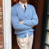Aidase Black V Neck Men's Clothing White Cardigan Business Knit Sweater Male Blue Japanese Harajuku Fashion Old Mode Korean Wool Cheap