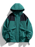 Aidase Spring Autumn Casual Jacket Men/Women Korean Fashion Patchwork Outdoor Unisex Couples Loose Coat Hooded Windbreaker Jackets
