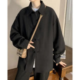 Aidase Vintage Harajuku Blouses Men Chic Buttons Oversize Streetwear Long Sleeve Shirts Coats Chinese Style Punk Tops Trend 2XL-M